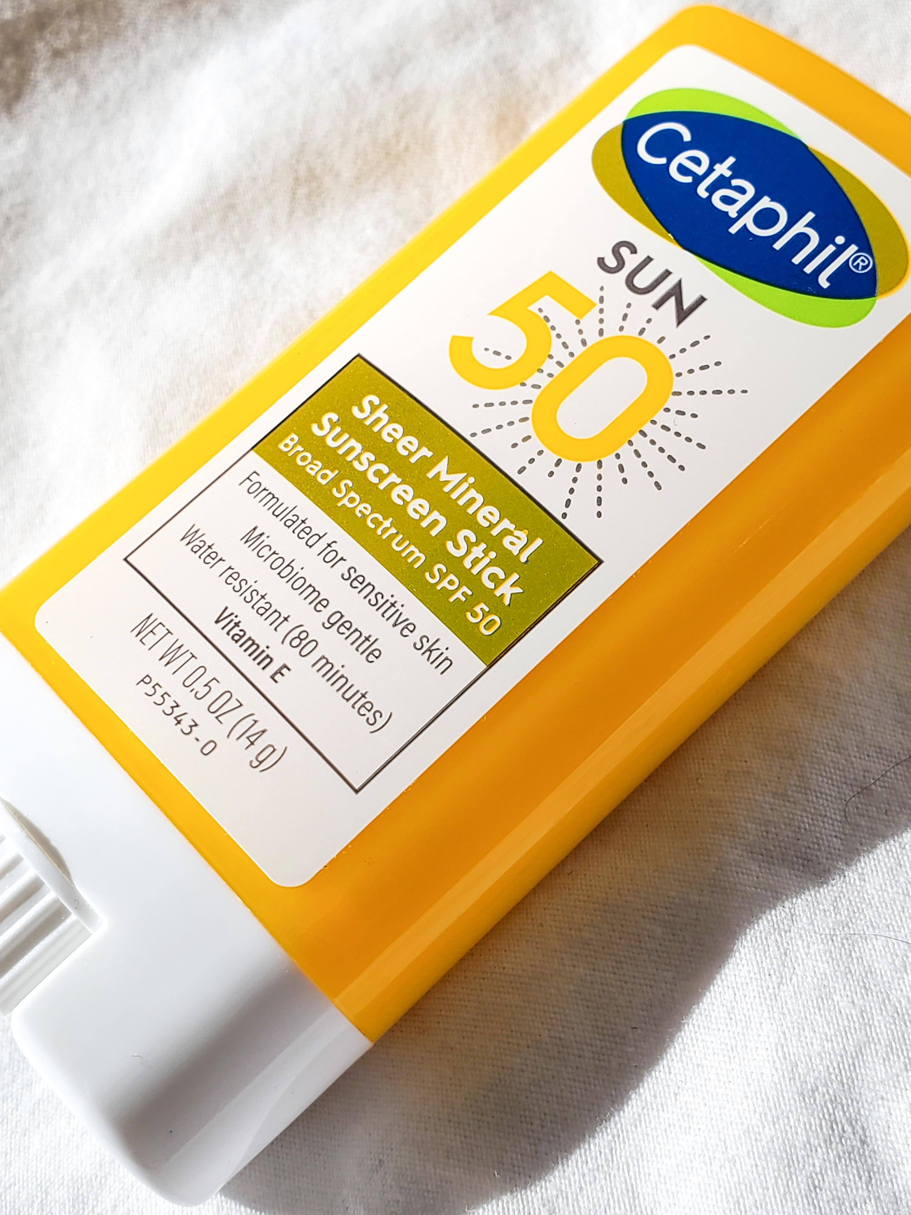 Cetaphil Sheer Mineral Sunscreen Stick SPF 50, affordable mineral sunscreen no white cast